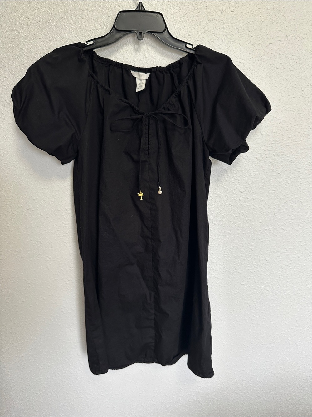 H&M Black Short Loose Drawstring-neck Dress Size Small - Picture 5 of 10